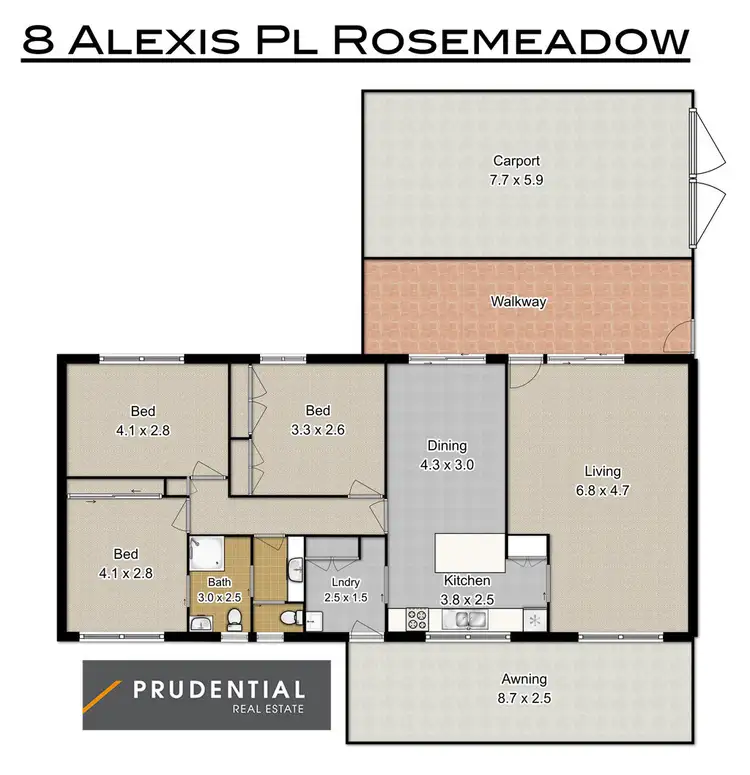 Floorplan of Homely house listing, 8 Alexis Place, Rosemeadow NSW 2560