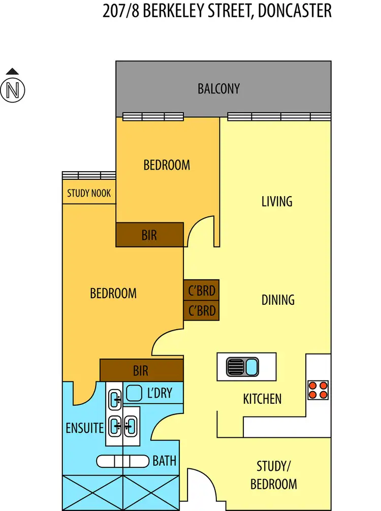 Floorplan of Homely apartment listing, 207/8 Berkeley Street, Doncaster VIC 3108
