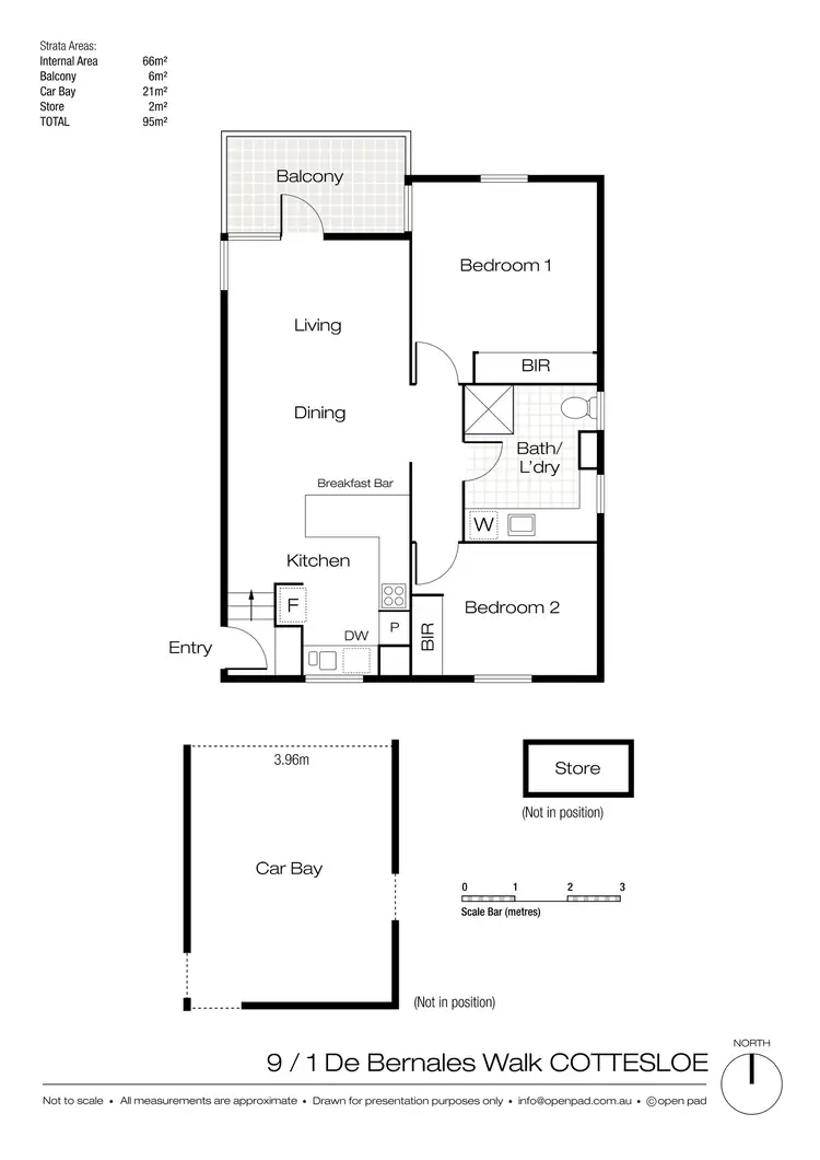 Floorplan of Homely apartment listing, 9/1 DE BERNALES WALK, Cottesloe WA 6011