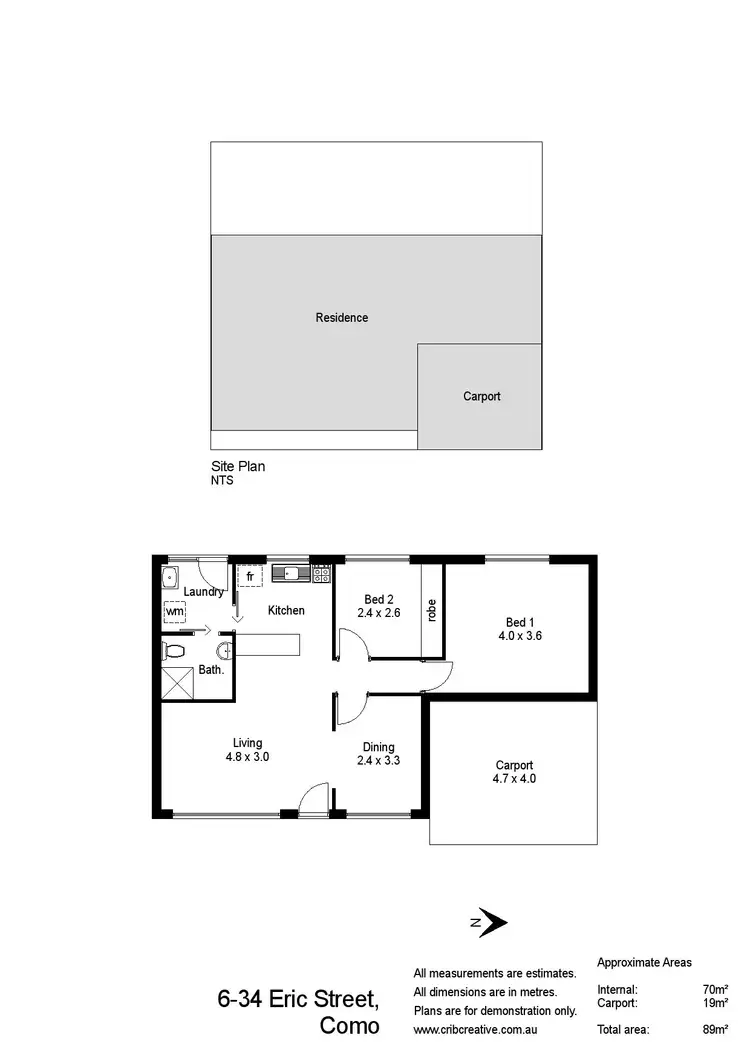 Floorplan of Homely villa listing, 6/34 Eric Street, Como WA 6152