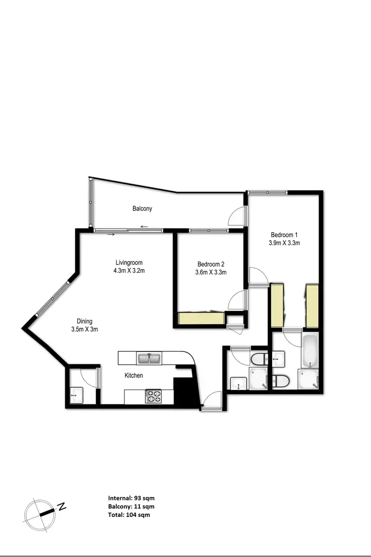 Floorplan of Homely apartment listing, 1504/21 Cadigal Avenue, Pyrmont NSW 2009