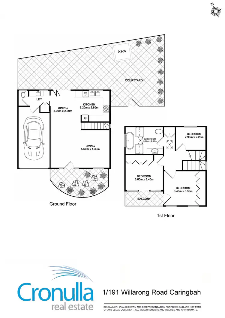Floorplan of Homely townhouse listing, 1/191-193 Willarong Road, Caringbah NSW 2229