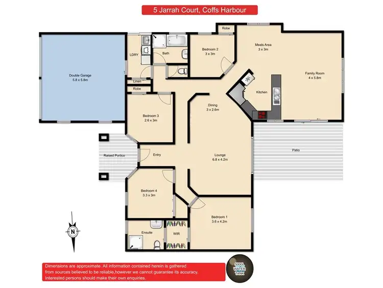 Floorplan of Homely house listing, 5 Jarrah Court, Coffs Harbour NSW 2450