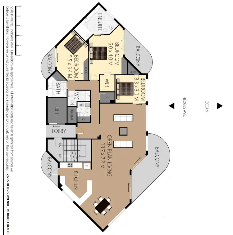 Floorplan of Homely unit listing, Unit at 255 Hedges Avenue, Mermaid Beach QLD 4218