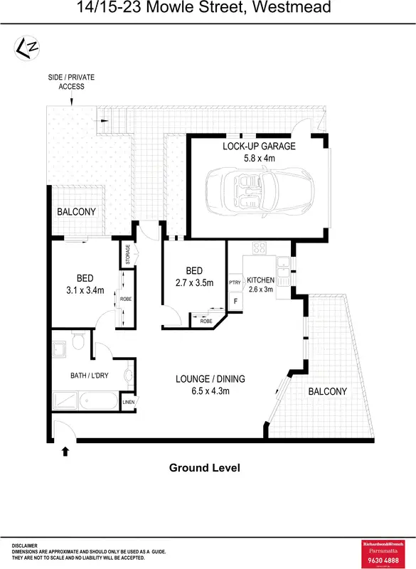 Floorplan of Homely unit listing, 14/15-23 Mowle Street, Westmead NSW 2145