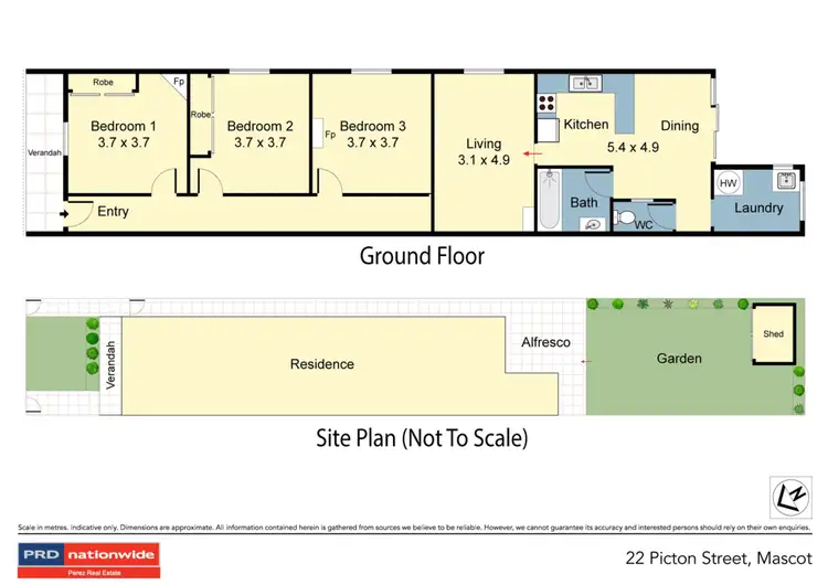 Floorplan of Homely semi-detached listing, 22 Picton Street, Mascot NSW 2020