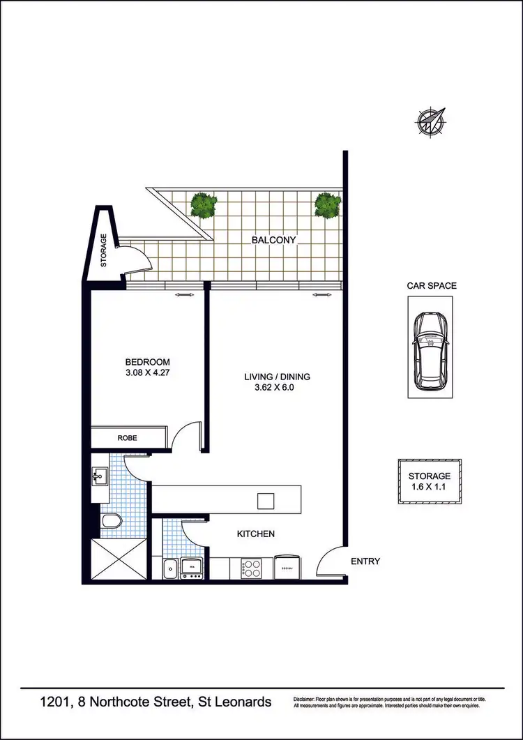 Floorplan of Homely apartment listing, 1201/8 Northcote Street, Naremburn NSW 2065