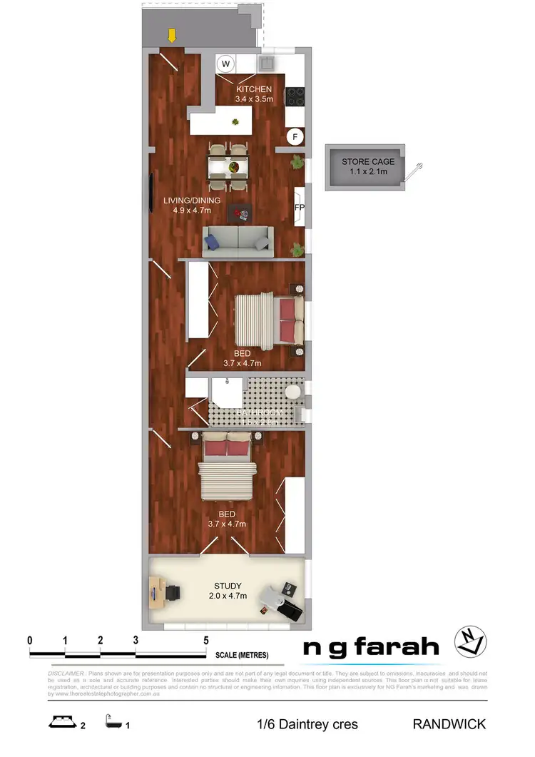 Floorplan of Homely apartment listing, 1/6 Daintrey Crescent, Randwick NSW 2031