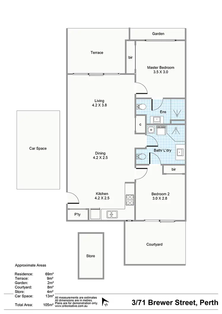 Floorplan of Homely apartment listing, 3/71 Brewer Street, Perth WA 6000