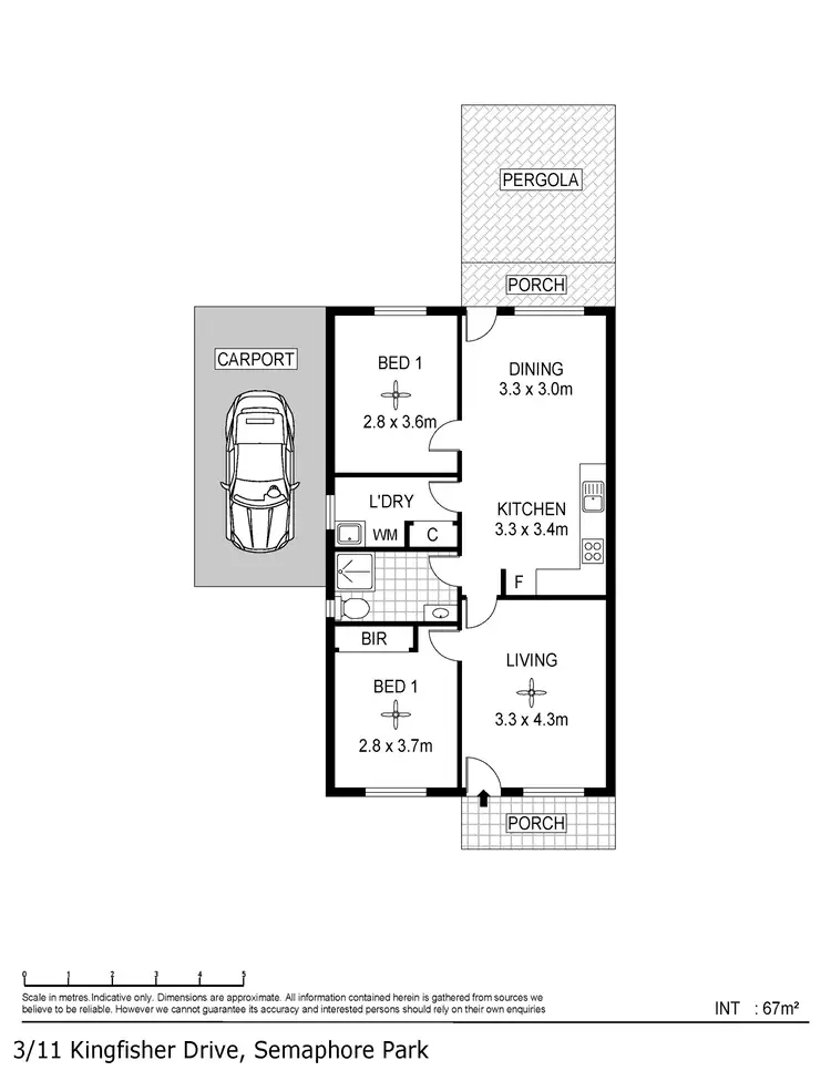 Floorplan of Homely unit listing, 3/11 Kingfisher Drive, Semaphore Park SA 5019