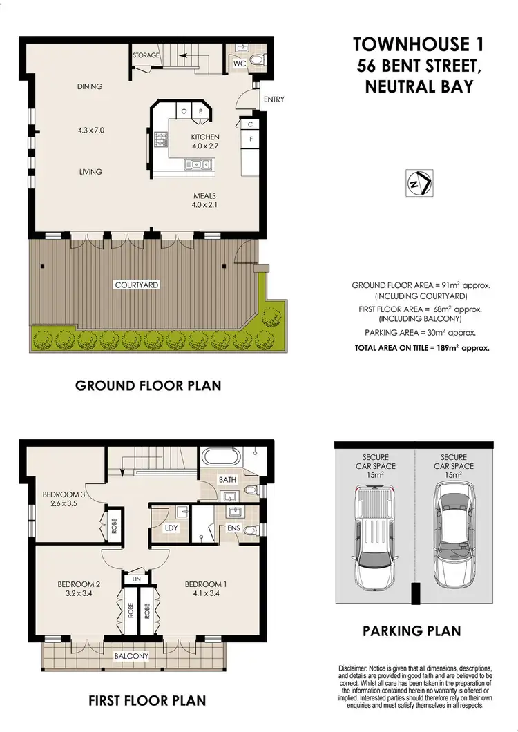 Floorplan of Homely townhouse listing, 1/56 Bent Street, Neutral Bay NSW 2089