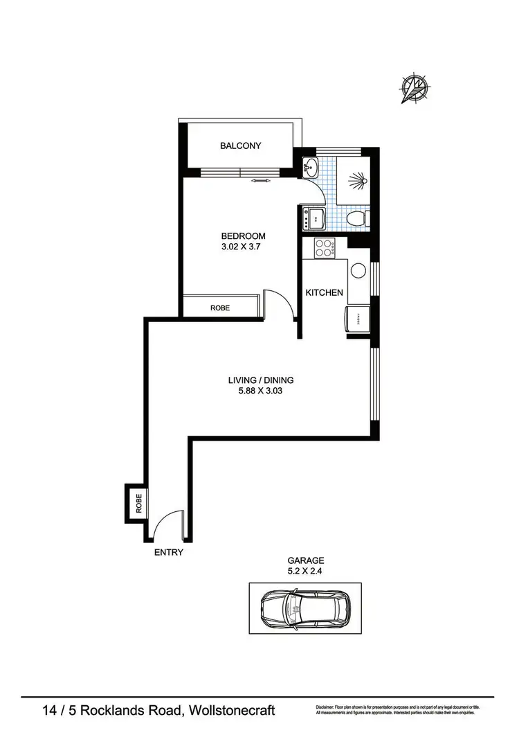 Floorplan of Homely apartment listing, 14/5 Rocklands Road, Wollstonecraft NSW 2065