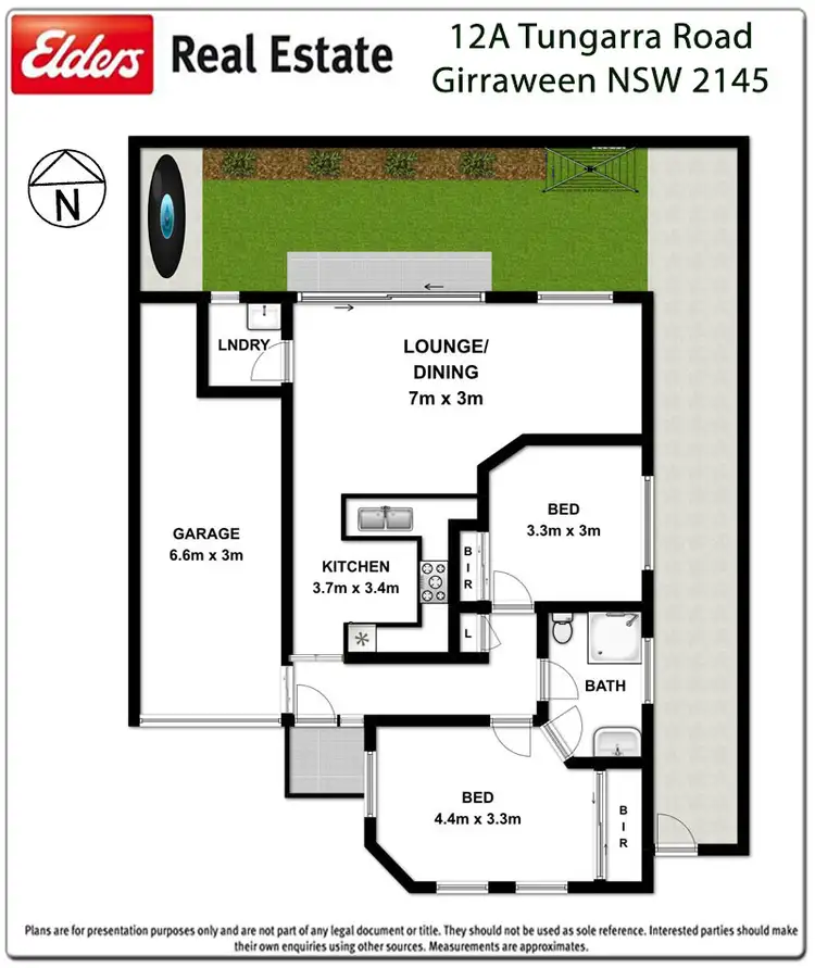 Floorplan of Homely semi-detached listing, 12a Tungarra Road, Girraween NSW 2145