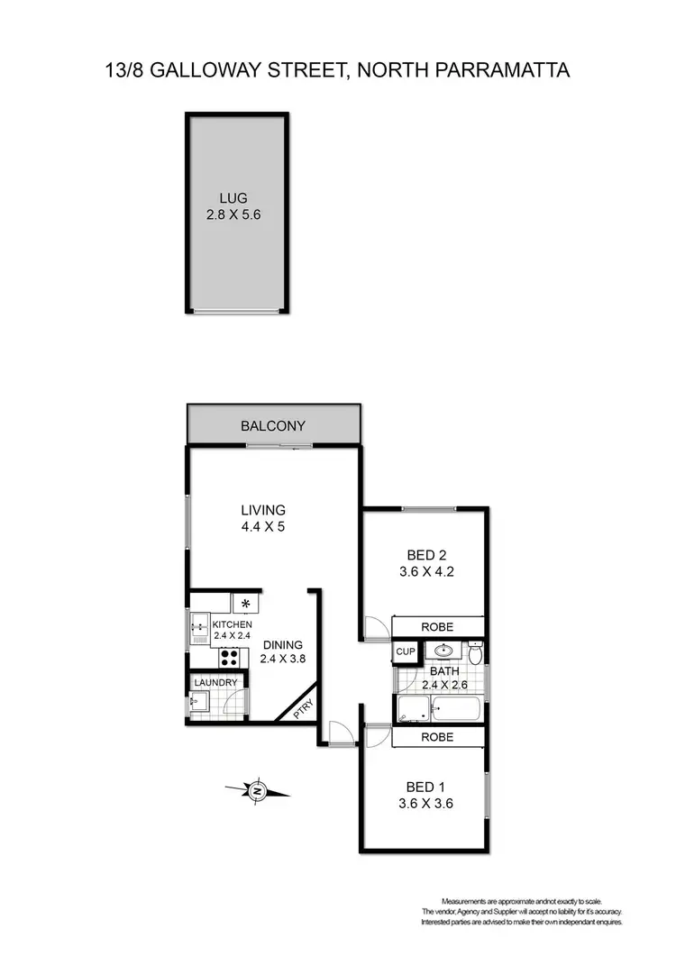 Floorplan of Homely unit listing, 13/8 Galloway Street, North Parramatta NSW 2151