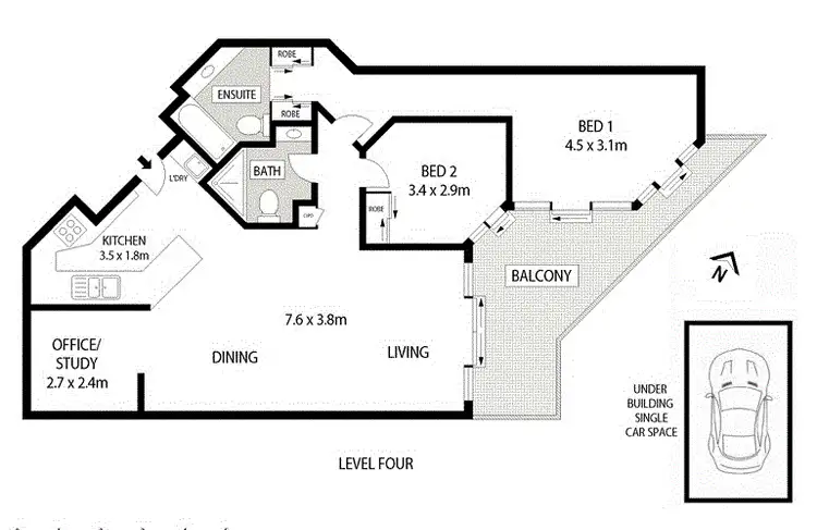 Floorplan of Homely unit listing, 401/910 Pittwater Road, Dee Why NSW 2099