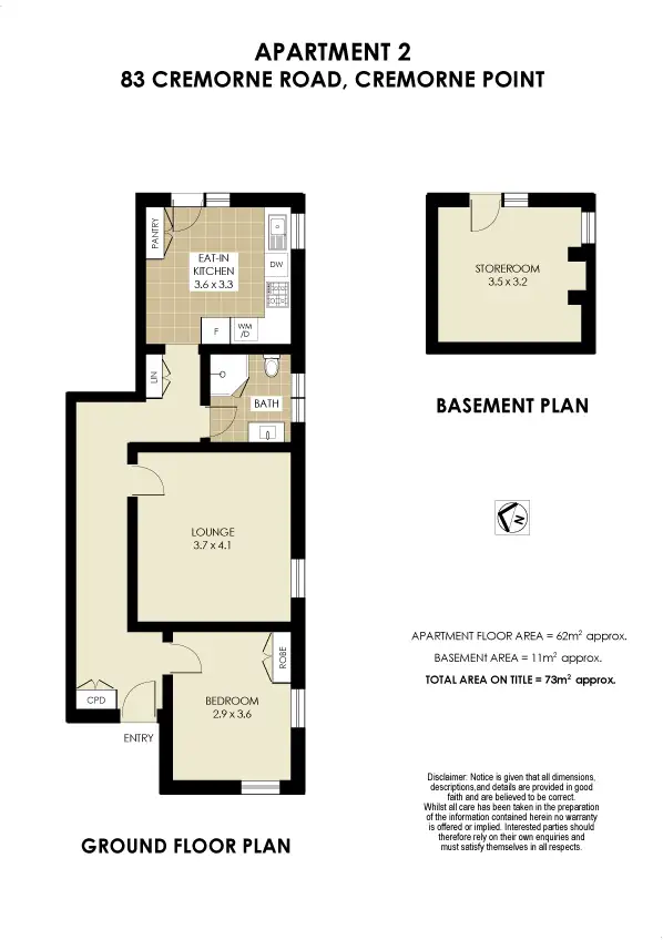 Floorplan of Homely apartment listing, 2/83 Cremorne Road,, Cremorne Point NSW 2090