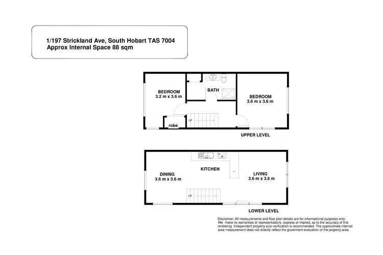 Floorplan of Homely townhouse listing, 1/197 Strickland Avenue, South Hobart TAS 7004