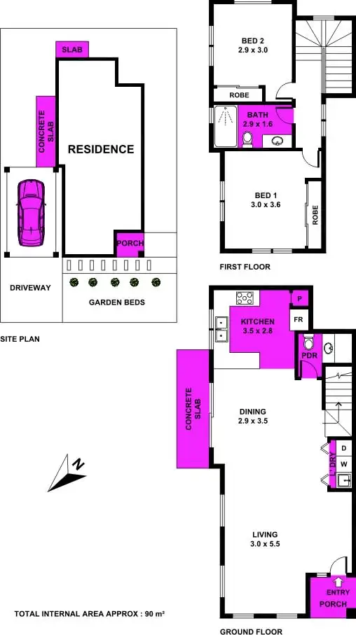 Floorplan of Homely townhouse listing, 2B Alder Crescent, Bell Park VIC 3215