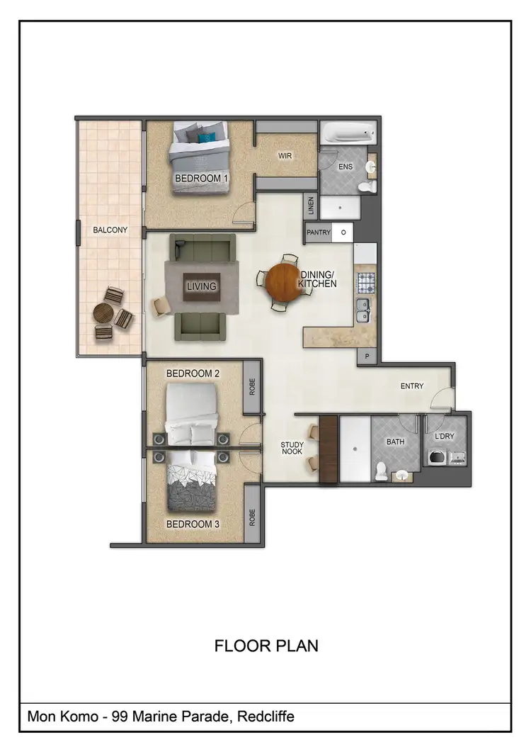 Floorplan of Homely apartment listing, 1102/99 Marine Parade, Redcliffe QLD 4020