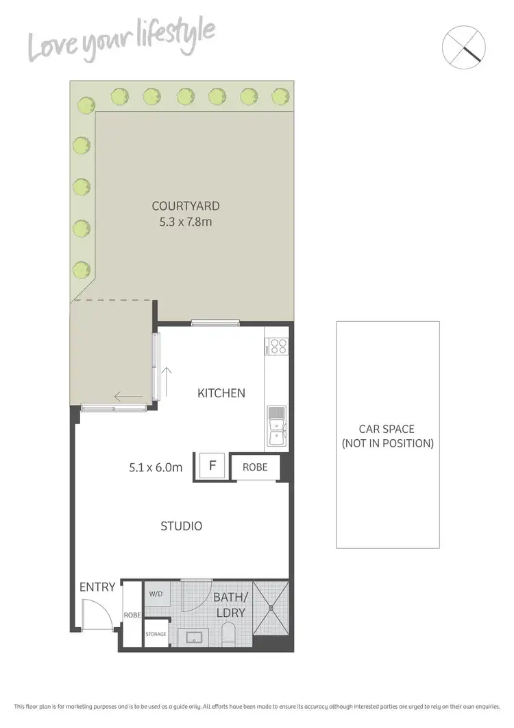 Floorplan of Homely studio listing, 3/37 Iredale Street, Newtown NSW 2042