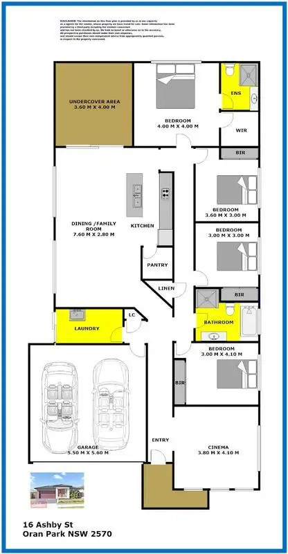 Floorplan of Homely house listing, 16 Ashby Street, Oran Park NSW 2570