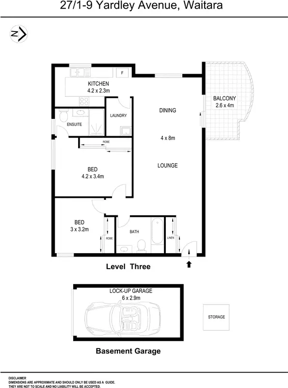 Floorplan of Homely apartment listing, 27/1-9 Yardley Avenue, Waitara NSW 2077