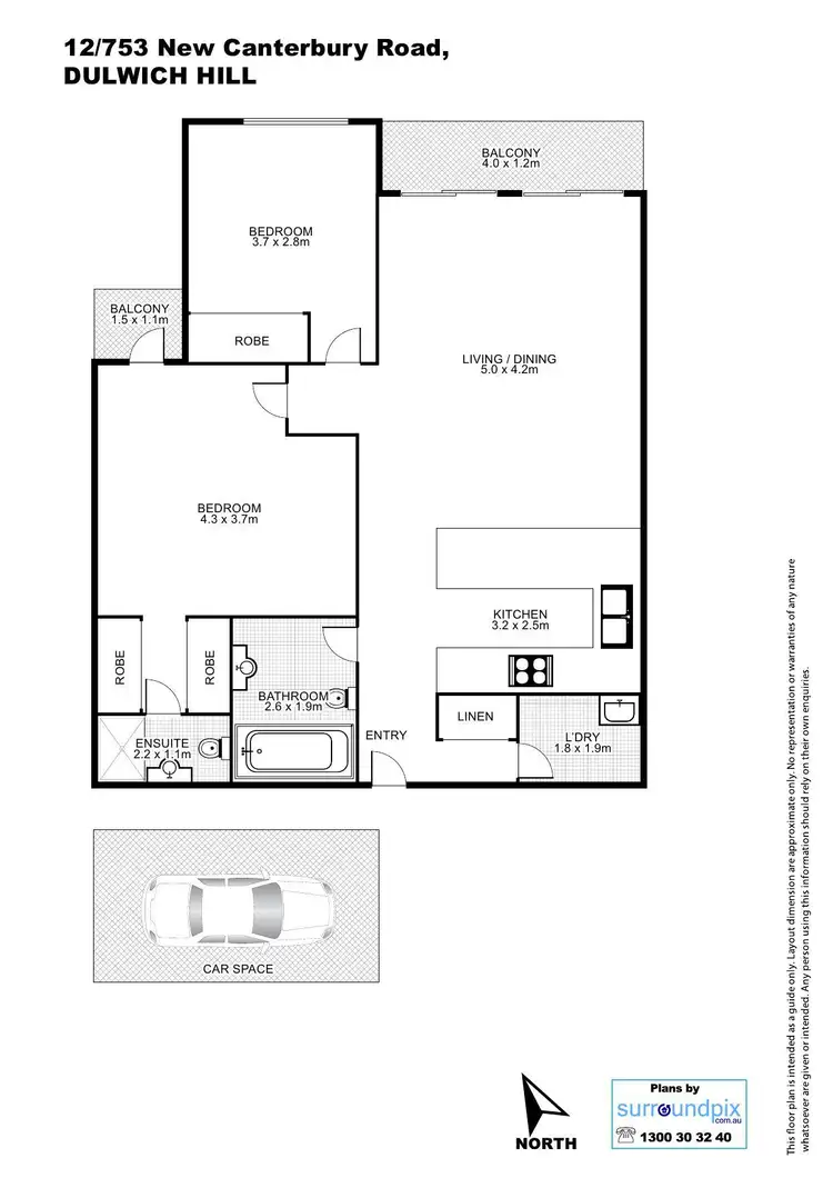 Floorplan of Homely unit listing, 12/753 New Canterbury Road, Dulwich Hill NSW 2203