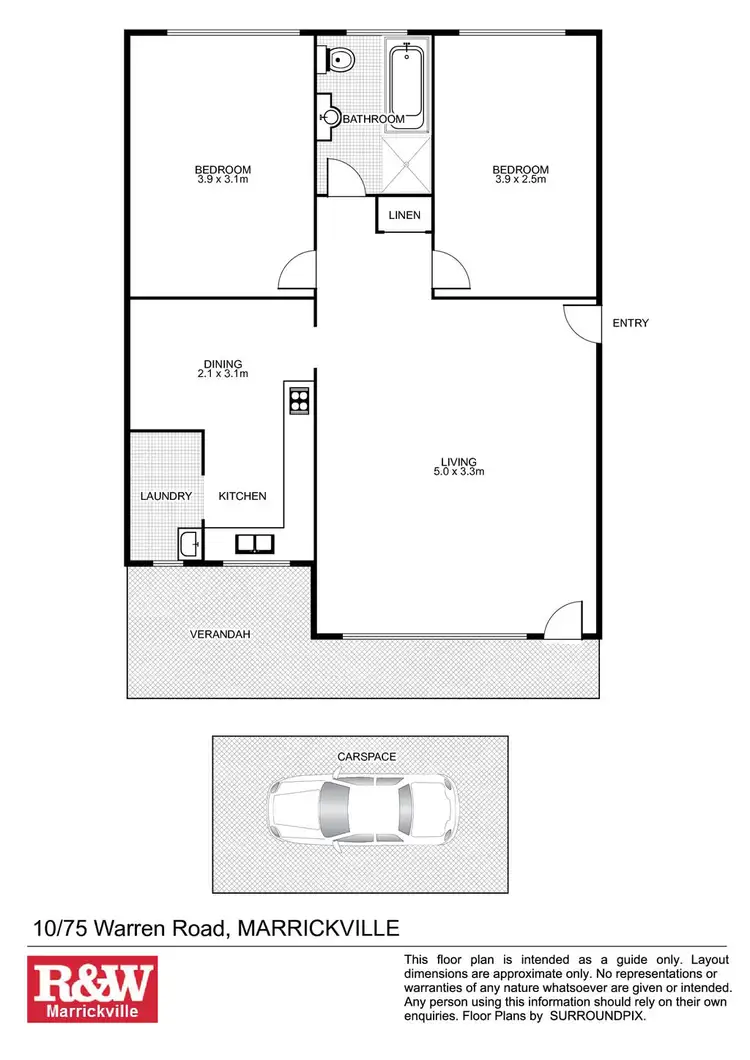 Floorplan of Homely unit listing, 10/75 Warren Road, Marrickville NSW 2204