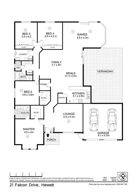 Floorplan of Homely house listing, 21. Falcon Drive, Hewett SA 5118
