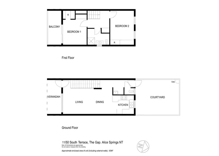 Floorplan of Homely townhouse listing, 11/50 South Terrace, The Gap NT 870