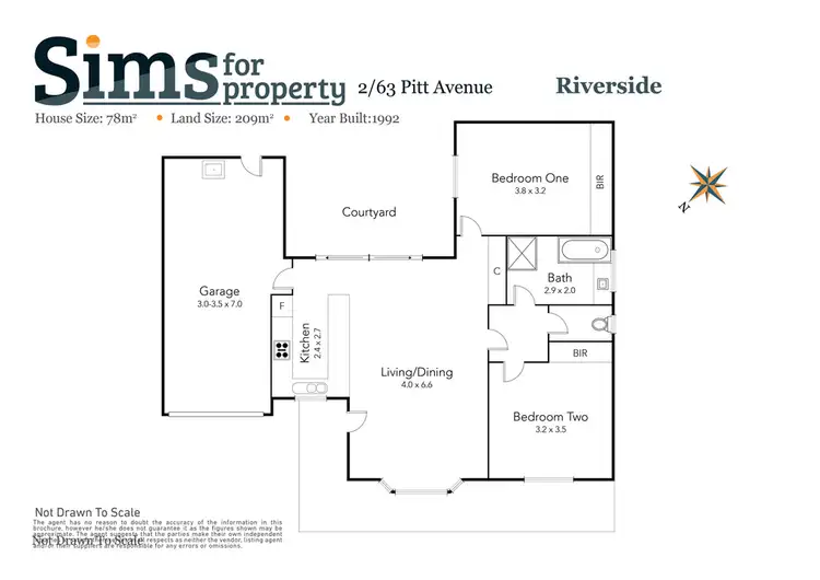 Floorplan of Homely unit listing, 2/63 Pitt Avenue, Riverside TAS 7250