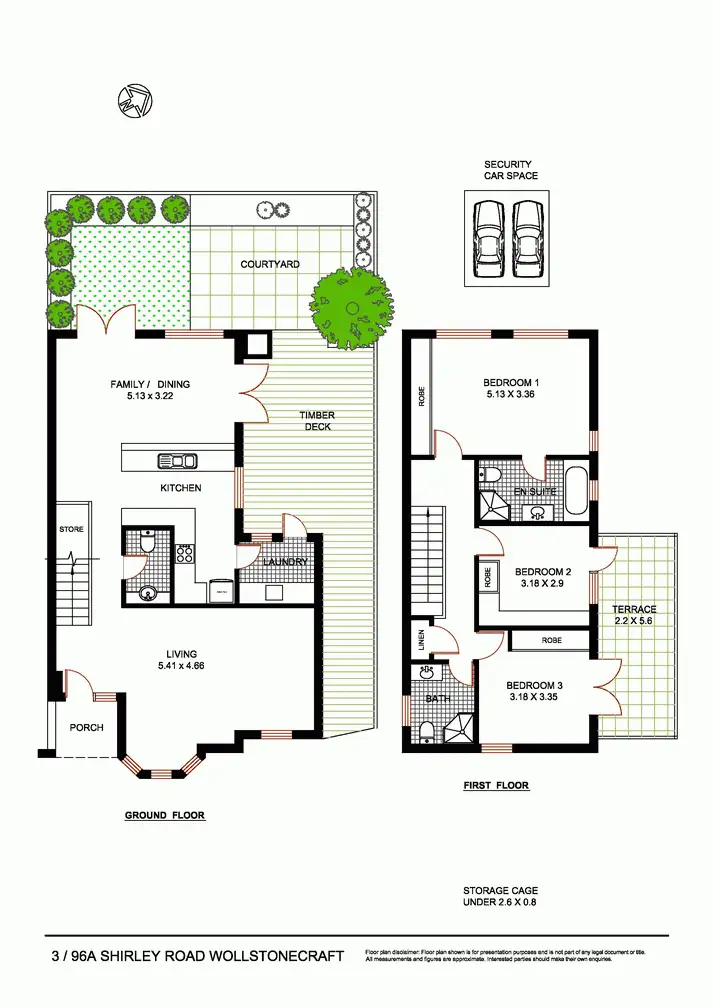 Floorplan of Homely townhouse listing, 3/96A Shirley Road, Wollstonecraft NSW 2065