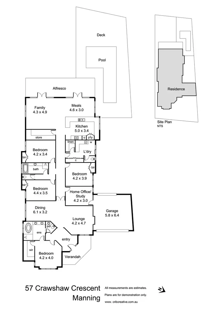 Floorplan of Homely house listing, 57 Crawshaw Crescent, Manning WA 6152