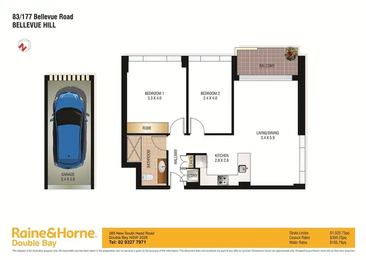 Floorplan of Homely apartment listing, 83/177 Bellevue Road, Bellevue Hill NSW 2023