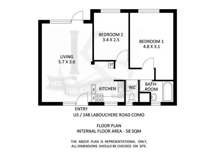 Floorplan of Homely block of units listing, 248 Labouchere Road, Como WA 6152