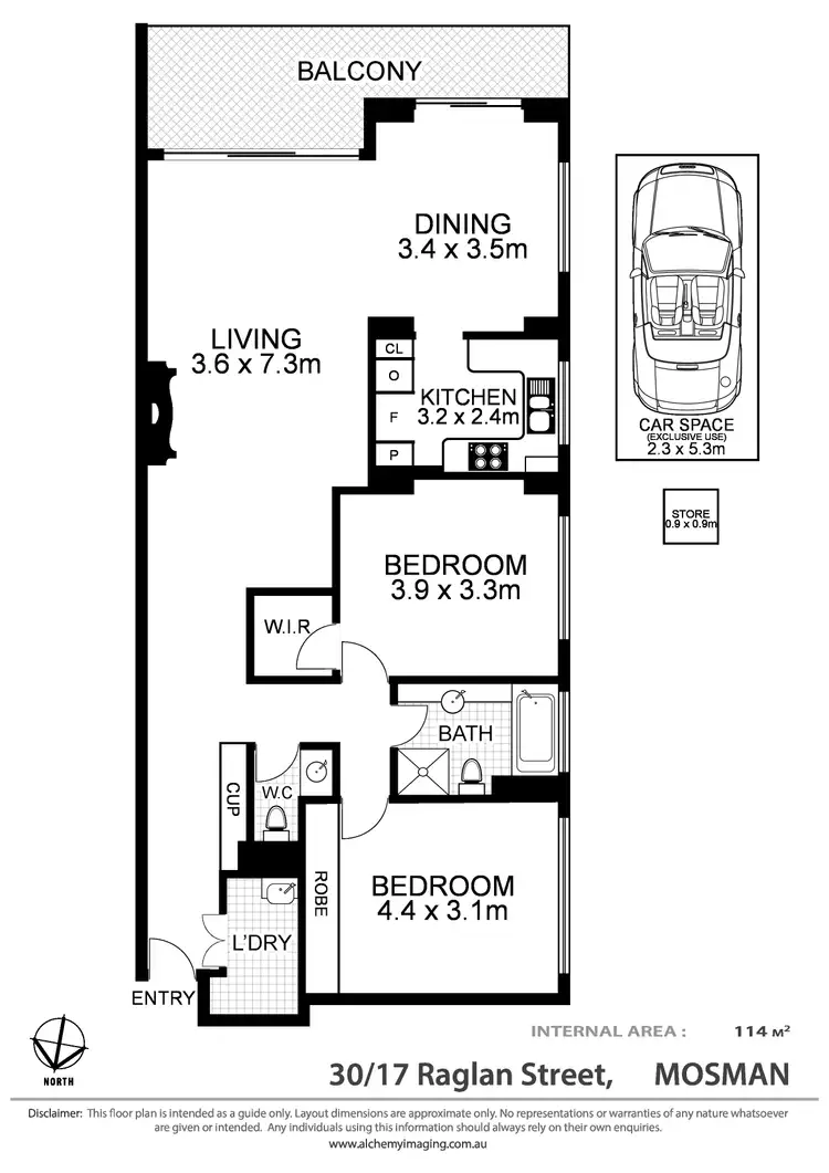 Floorplan of Homely apartment listing, 30/17 Raglan Street, Mosman NSW 2088