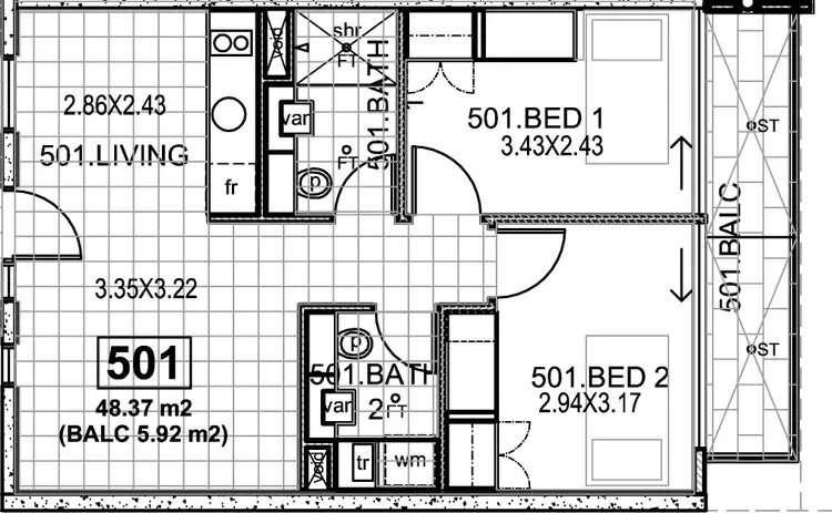 Floorplan of Homely apartment listing, 501/235-237 Pirie Street, Adelaide SA 5000