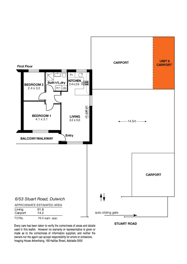 Floorplan of Homely unit listing, 6/53 Stuart Road, Dulwich SA 5065