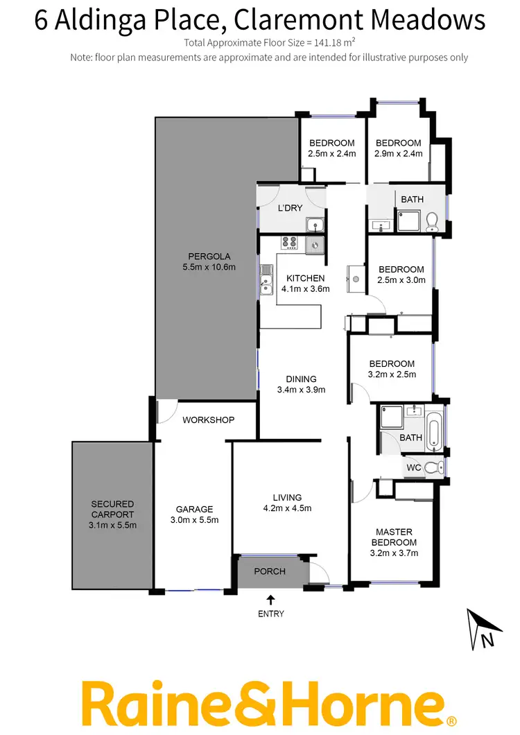 Floorplan of Homely house listing, 6 ALDINGA PLACE, Claremont Meadows NSW 2747