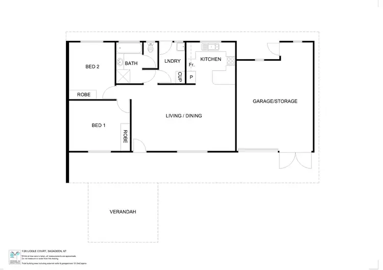 Floorplan of Homely semi-detached listing, 1/26 Liddle Court, Sadadeen NT 870