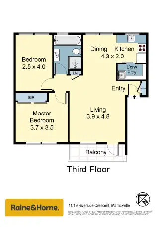 Floorplan of Homely apartment listing, 11/19-23 Riverside Cres, Marrickville NSW 2204