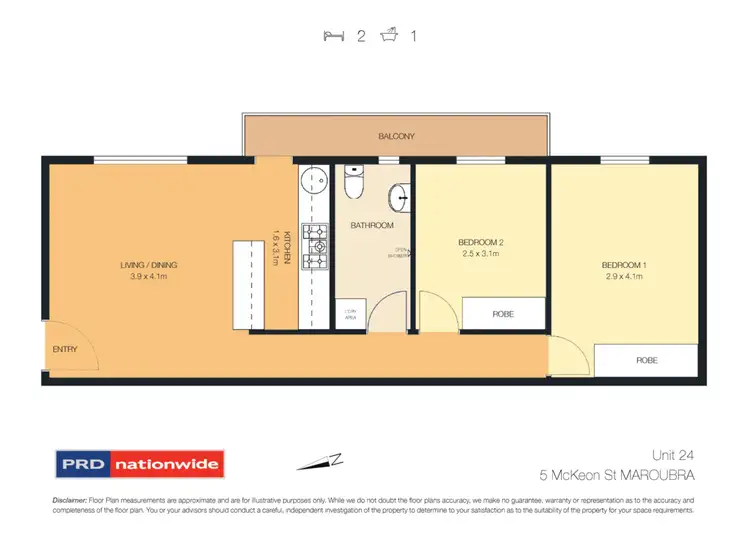 Floorplan of Homely unit listing, 24/5 McKeon Street, Maroubra NSW 2035