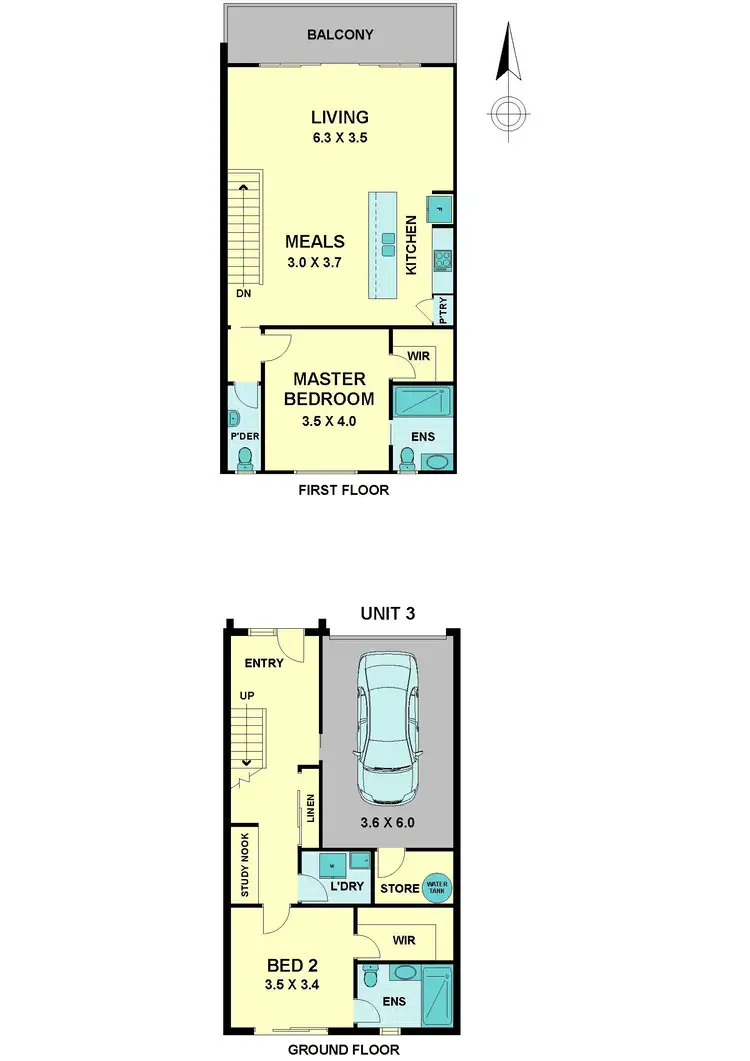 Floorplan of Homely townhouse listing, 16 Loeman Street, Essendon VIC 3040