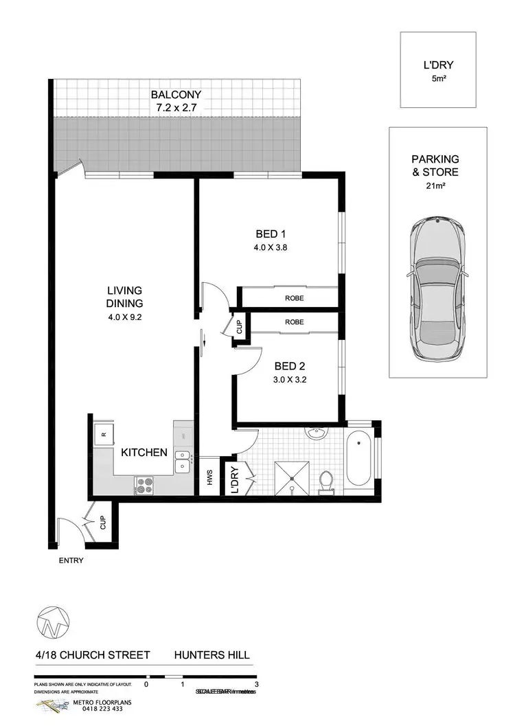 Floorplan of Homely unit listing, 4/18 Church Street, Hunters Hill NSW 2110