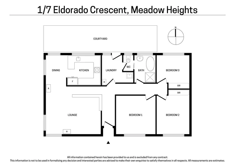 Floorplan of Homely unit listing, 1/7 Eldorado Crescent, Meadow Heights VIC 3048
