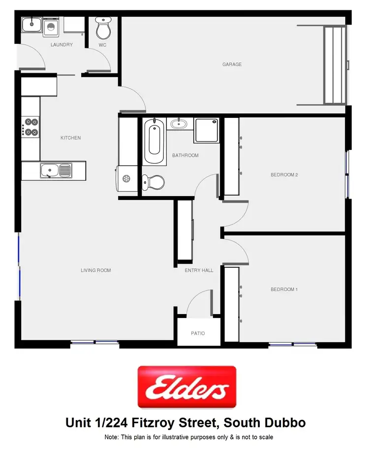 Floorplan of Homely unit listing, 1/224 Fitzroy Street, Dubbo NSW 2830