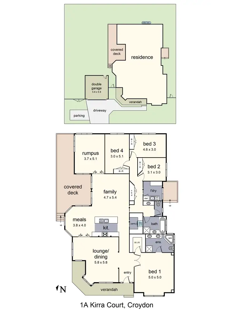 Floorplan of Homely house listing, 1A Kirra Court, Croydon VIC 3136