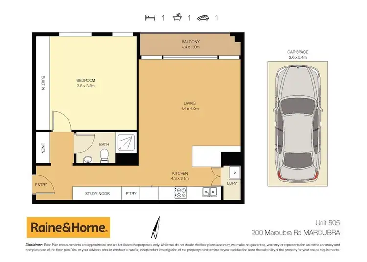 Floorplan of Homely unit listing, 505/200 Maroubra Road, Maroubra NSW 2035