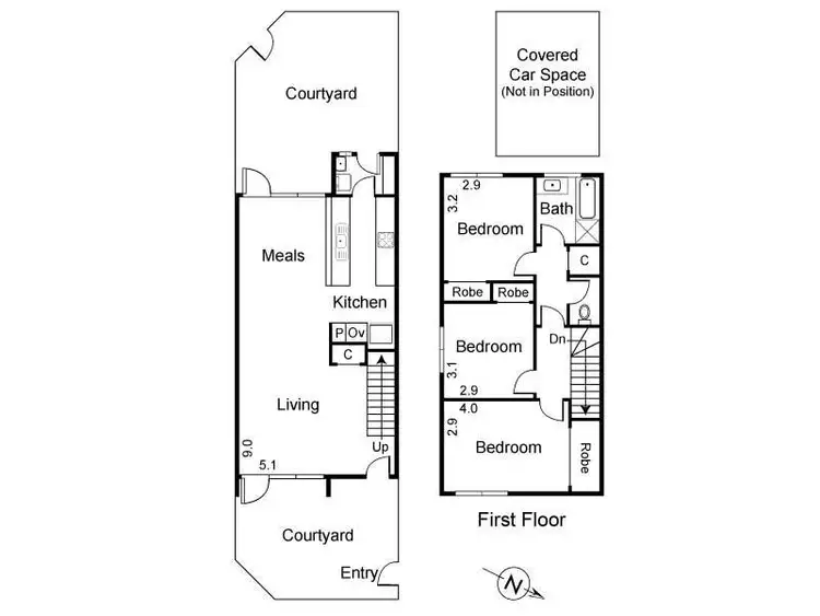 Floorplan of Homely townhouse listing, 6/72 Derham Street, Port Melbourne VIC 3207