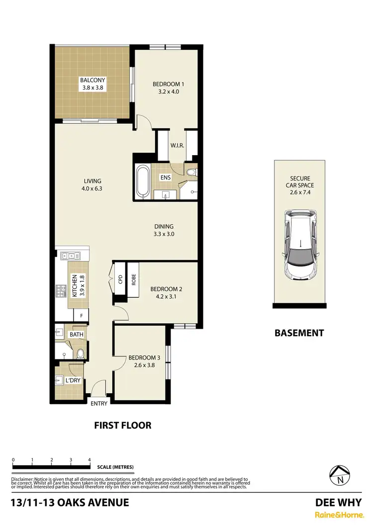 Floorplan of Homely unit listing, 13/11-13 Oaks Avenue, Dee Why NSW 2099